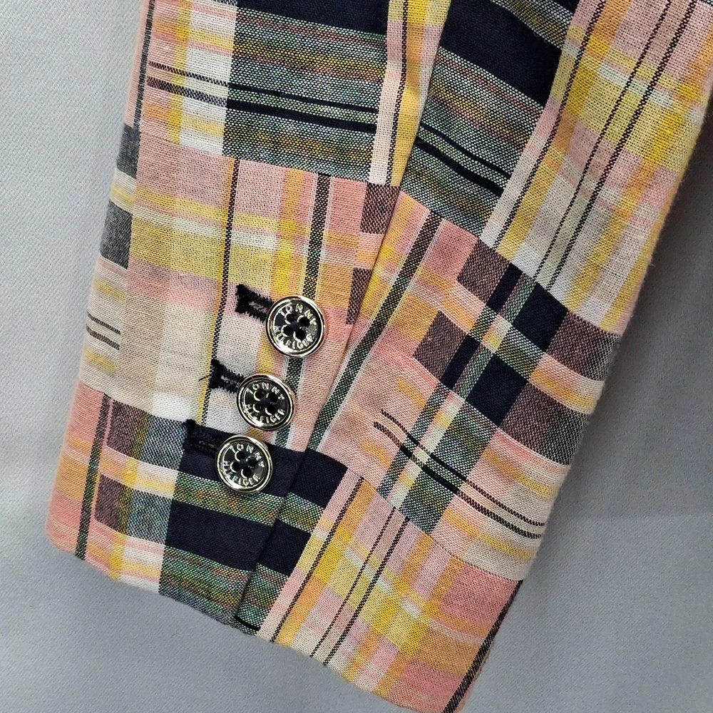 Sold! Tommy Hilfiger Mixed Madras Plaid Blazer Jacket Multicolor 12 NWOT - Picture 8 of 13